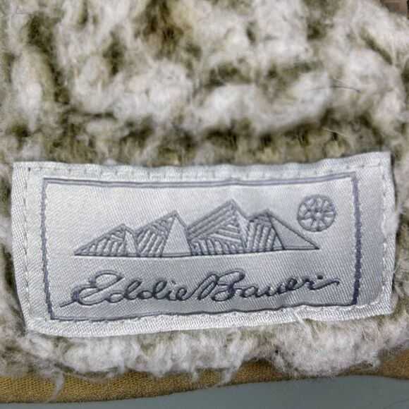 Eddie Bauer Quarter Zip Blue Sherpa Fleece Pullover Hoodie Sweatshirt Beige M - Picture 5 of 9